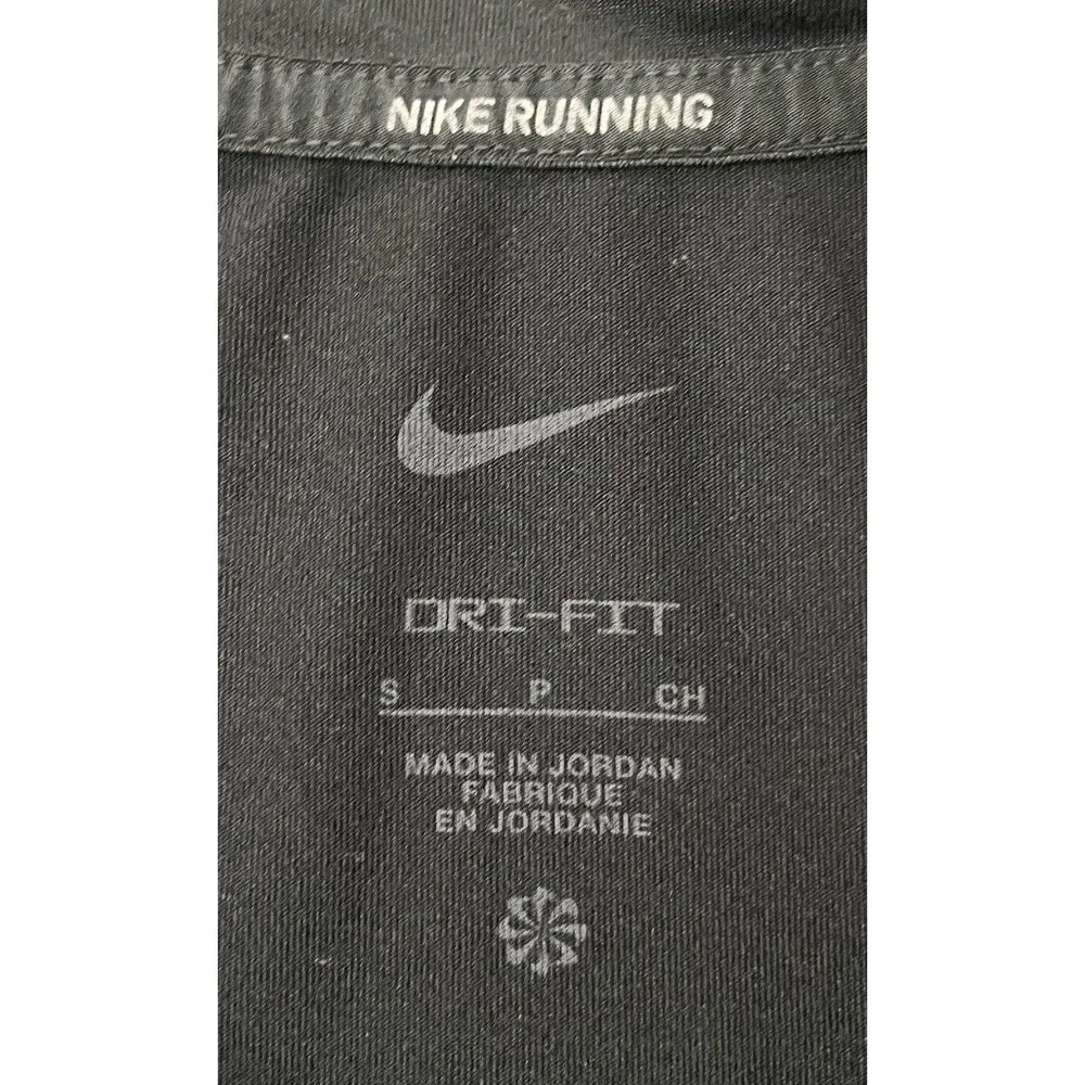 Nike Running Long Sleeve Pullover Mens S Black Heather 1/4 Zip Dri-Fit Stretch